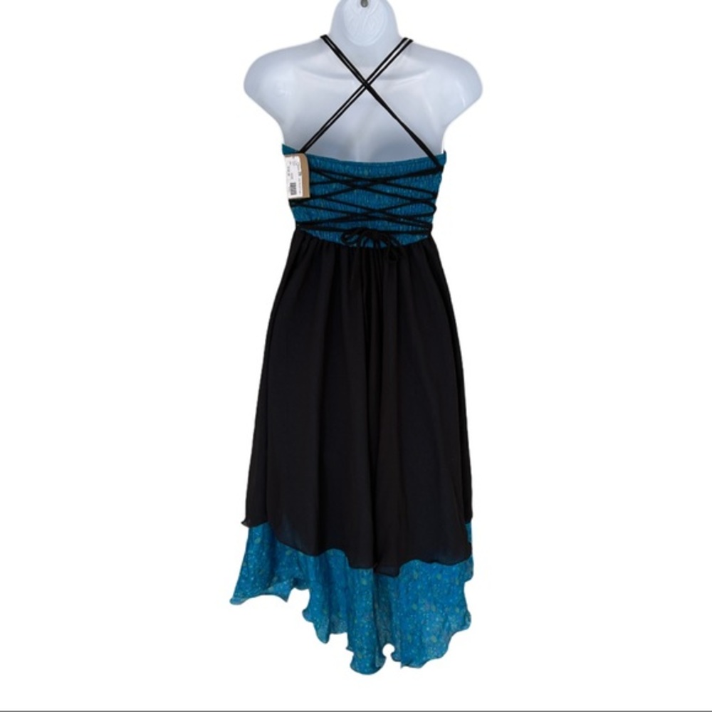 Indie Ella silk sari smocked corset NWT dress S/M